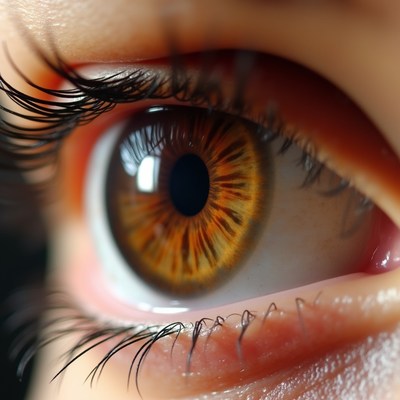 Detailed look at brown eye