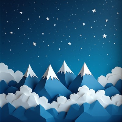 Mountains under a starry sky