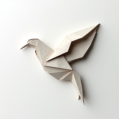 Origami bird made from paper