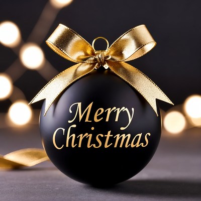 Christmas ornament with golden bow