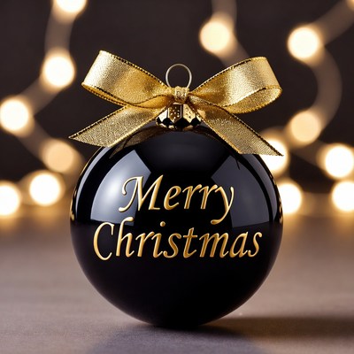 Christmas ornament with golden text