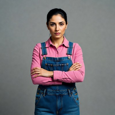 Confident woman with arms crossed