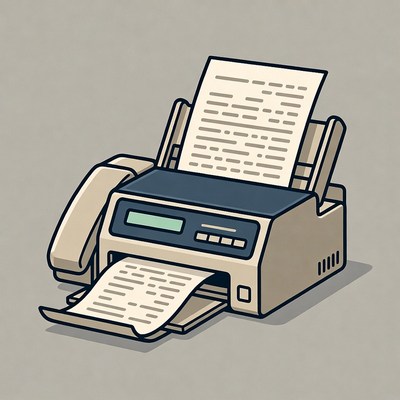 Printer and fax machine in use
