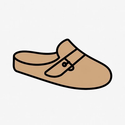 Brown slip-on shoe design illustration