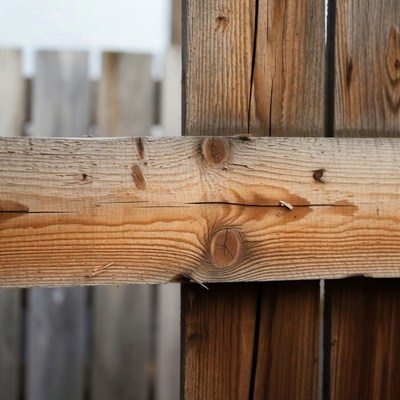 Wooden fence with varied textures and colors