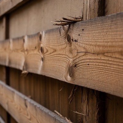Wooden wall panels in close view