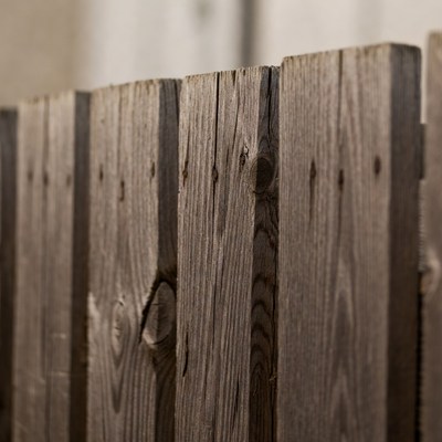 Weathered wood fence boards in close-up