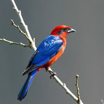 Colorful bird perched on branch