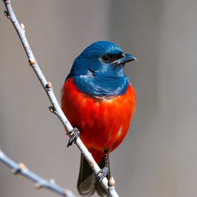 Colorful bird perched on branch