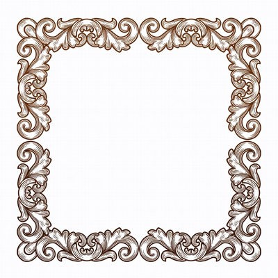 Decorative border design with floral elements