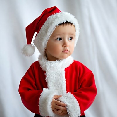 Child in santa outfit for christmas