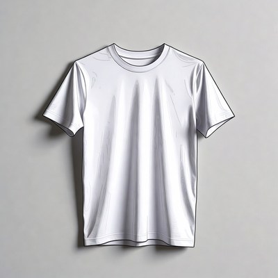 White t-shirt on gray background