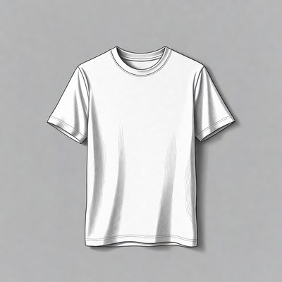 White t-shirt on gray background