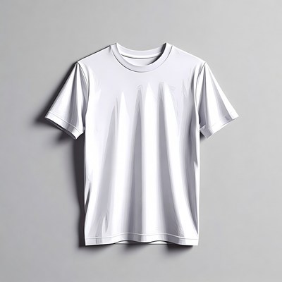 White t-shirt displayed on a wall