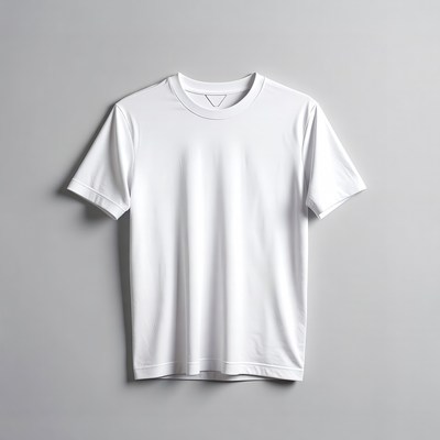 Plain white t-shirt on gray background