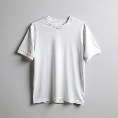Plain white t-shirt on display