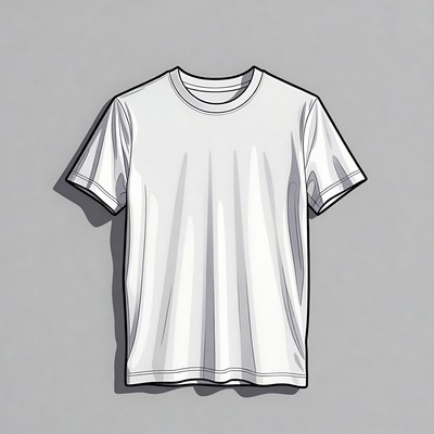 White t-shirt on gray background