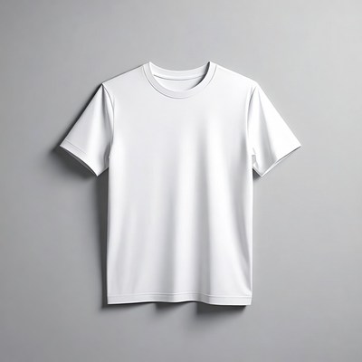 White shirt on gray background