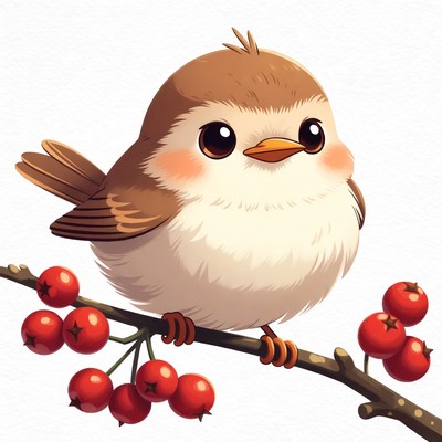 Cute bird sitting on a branch