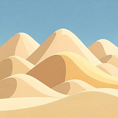 Sand dunes under a clear sky
