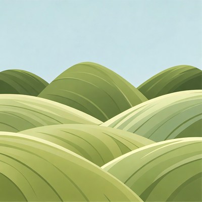 Rolling green hills under a clear sky