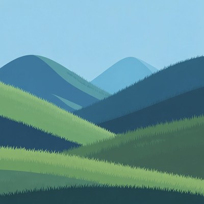 Rolling hills under blue sky