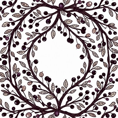 Black berry branch pattern design