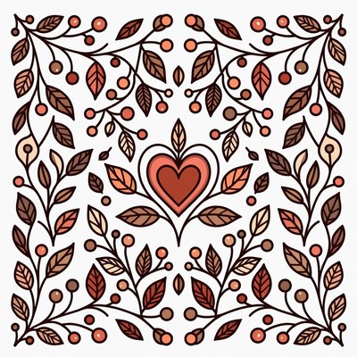 Floral pattern with heart design