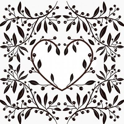 Floral design with heart shape