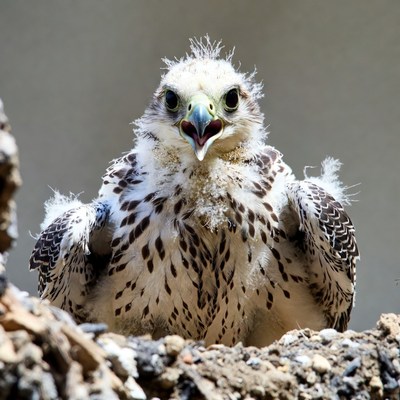 Young bird waits for food at nest