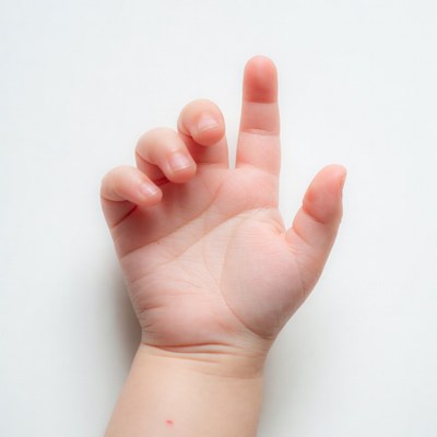 Child's hand making gesture