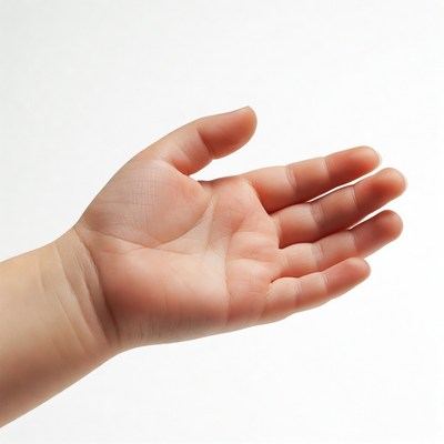 Child's hand reaching out for help