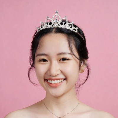 Girl wearing tiara with a smile