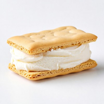 Ice cream sandwich served with cookies