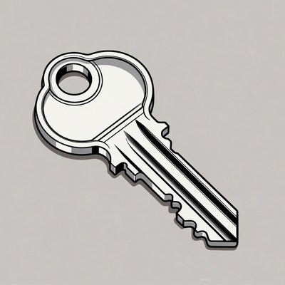 Key on a plain background