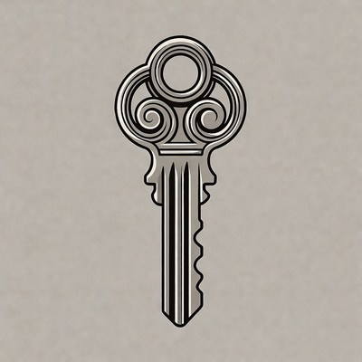 Key with ornamental design shown