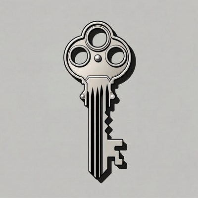 Classic key on gray background