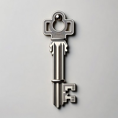 Key design on plain background