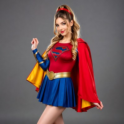 Superhero costume at studio