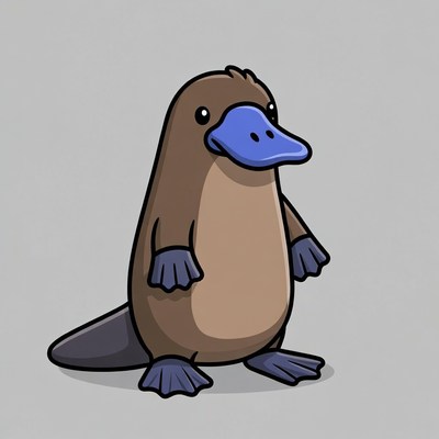 Cute cartoon platypus character design