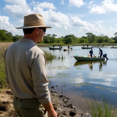 Volunteers clean riverbank in spring