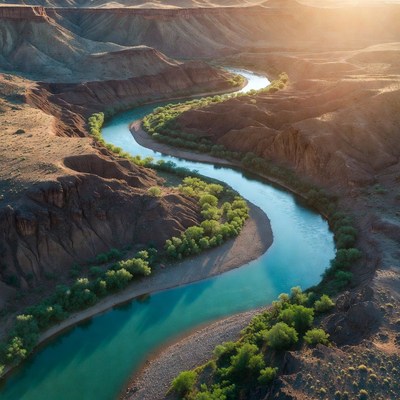 River winding through desert landscape