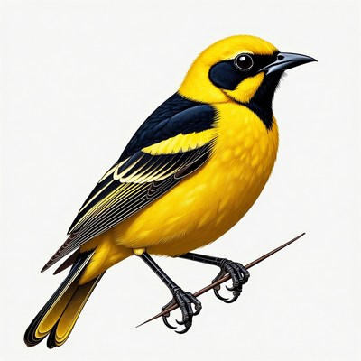 Yellow bird perched on a branch