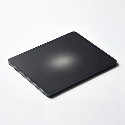 Tablet on a plain surface