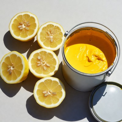 Bright yellow lemon and custard mix