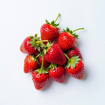 Fresh strawberries on white background