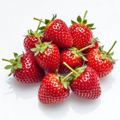 Fresh strawberries stacked in a group
