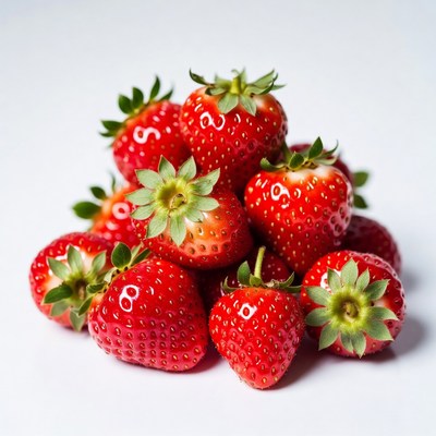 Fresh strawberries stacked in a pile