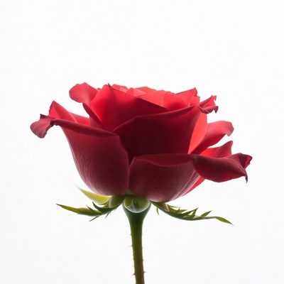 Red rose blooming against light