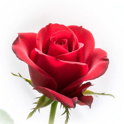 Red rose blooms in bright light